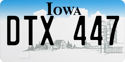 IA license plate DTX447