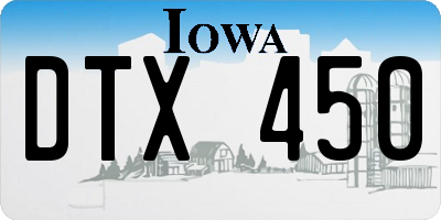IA license plate DTX450