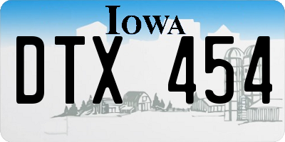IA license plate DTX454