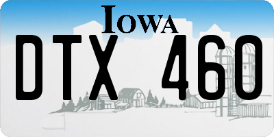IA license plate DTX460
