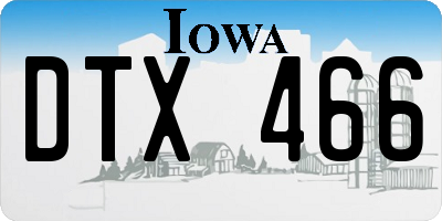 IA license plate DTX466