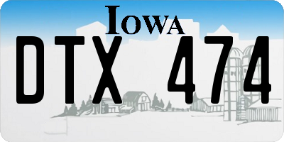 IA license plate DTX474