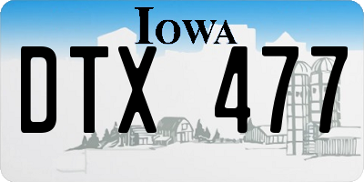 IA license plate DTX477