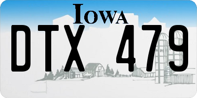 IA license plate DTX479