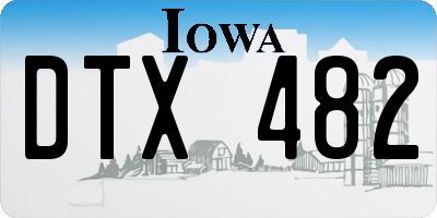 IA license plate DTX482
