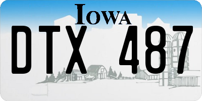 IA license plate DTX487
