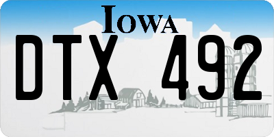 IA license plate DTX492