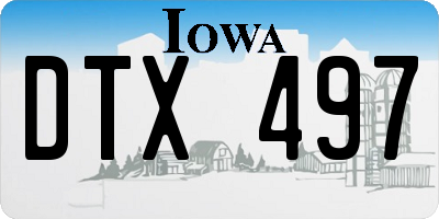 IA license plate DTX497