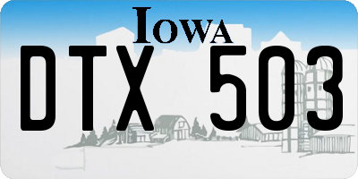 IA license plate DTX503