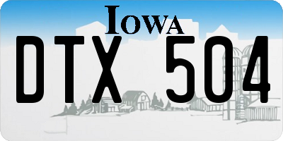 IA license plate DTX504