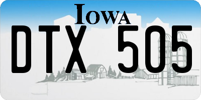 IA license plate DTX505