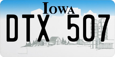 IA license plate DTX507