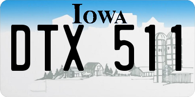 IA license plate DTX511