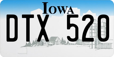 IA license plate DTX520