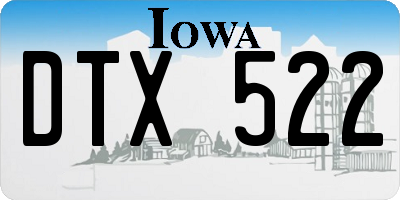 IA license plate DTX522