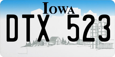 IA license plate DTX523