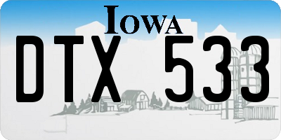 IA license plate DTX533