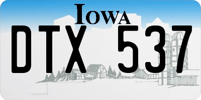 IA license plate DTX537