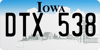 IA license plate DTX538