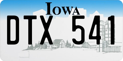 IA license plate DTX541