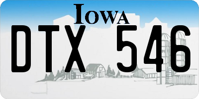 IA license plate DTX546