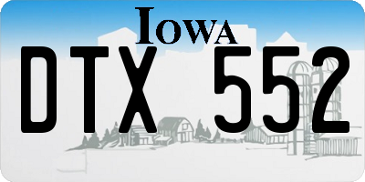 IA license plate DTX552