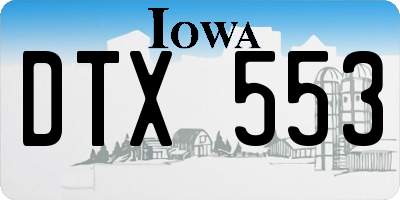 IA license plate DTX553
