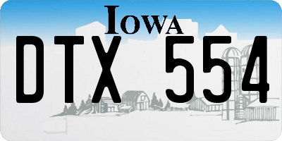IA license plate DTX554