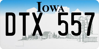 IA license plate DTX557