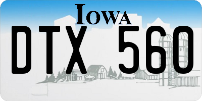IA license plate DTX560