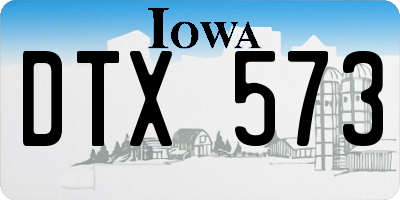 IA license plate DTX573