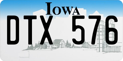 IA license plate DTX576