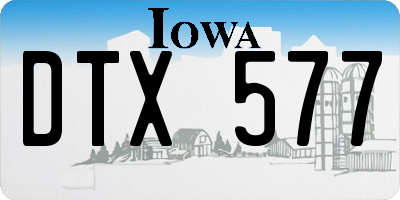 IA license plate DTX577