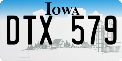 IA license plate DTX579