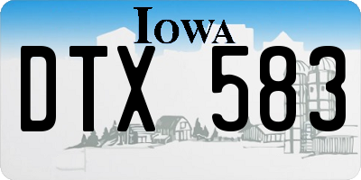 IA license plate DTX583