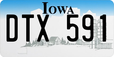 IA license plate DTX591