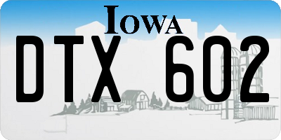 IA license plate DTX602