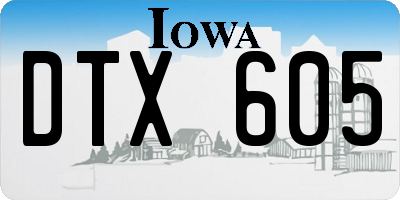 IA license plate DTX605