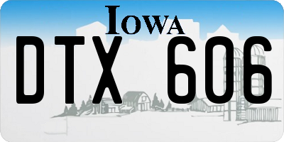 IA license plate DTX606