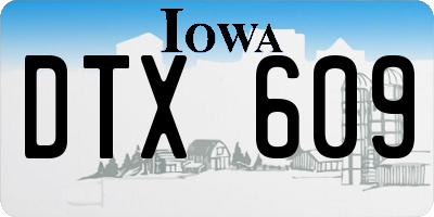 IA license plate DTX609