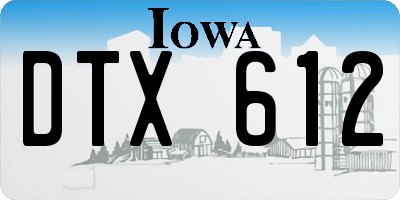 IA license plate DTX612