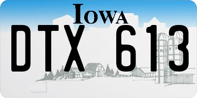 IA license plate DTX613