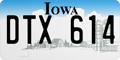 IA license plate DTX614