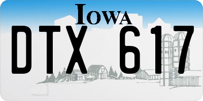 IA license plate DTX617