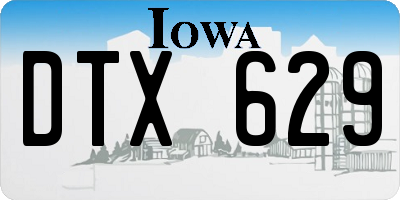 IA license plate DTX629