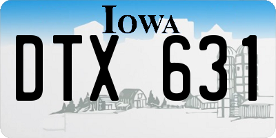 IA license plate DTX631