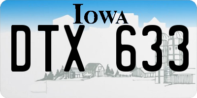 IA license plate DTX633