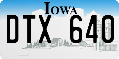 IA license plate DTX640