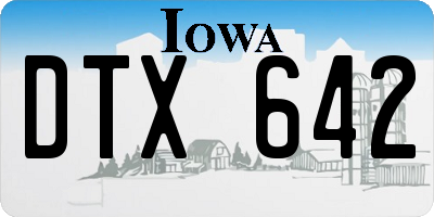 IA license plate DTX642