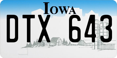 IA license plate DTX643